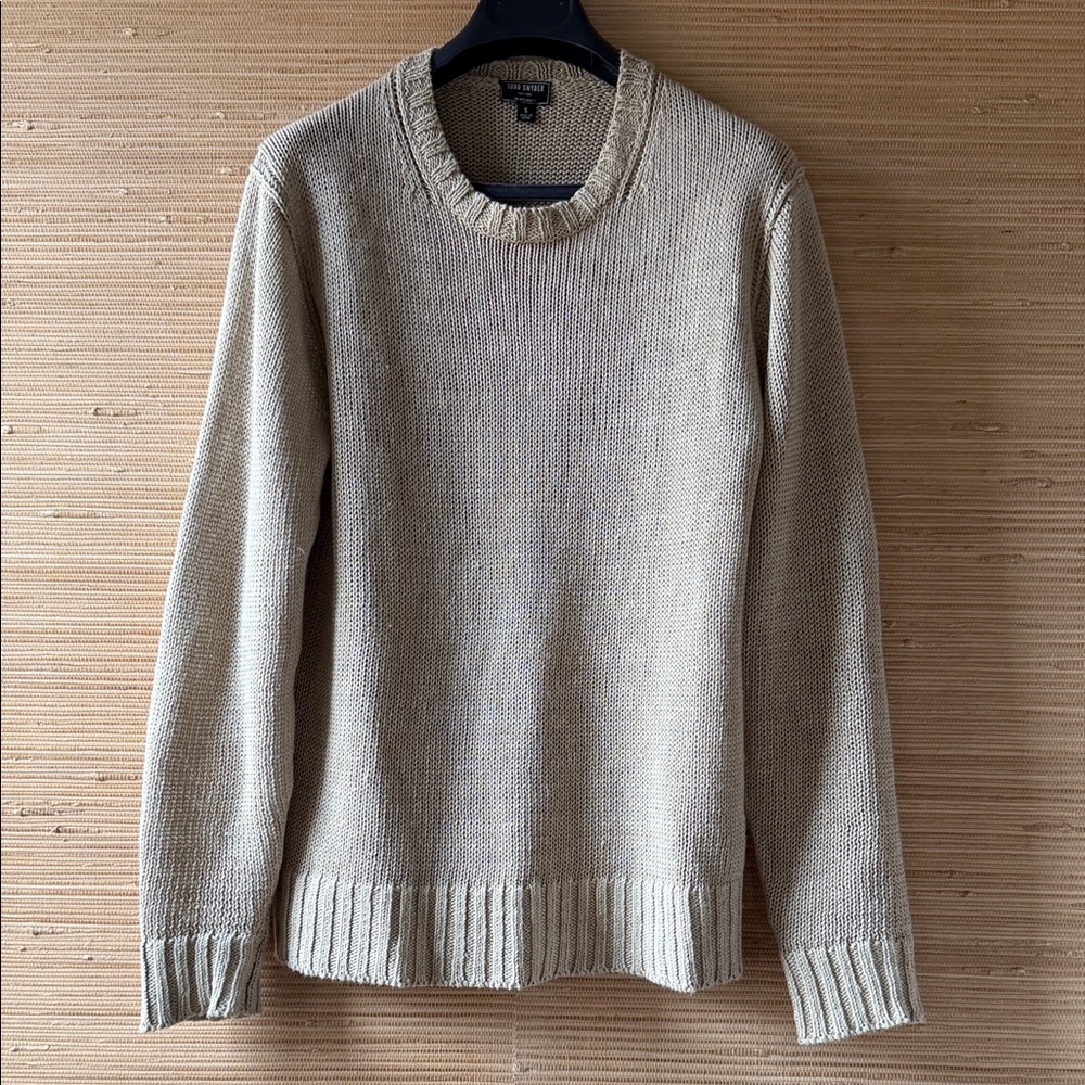 Todd Snyder Light Tan Linen Crewneck Sweater